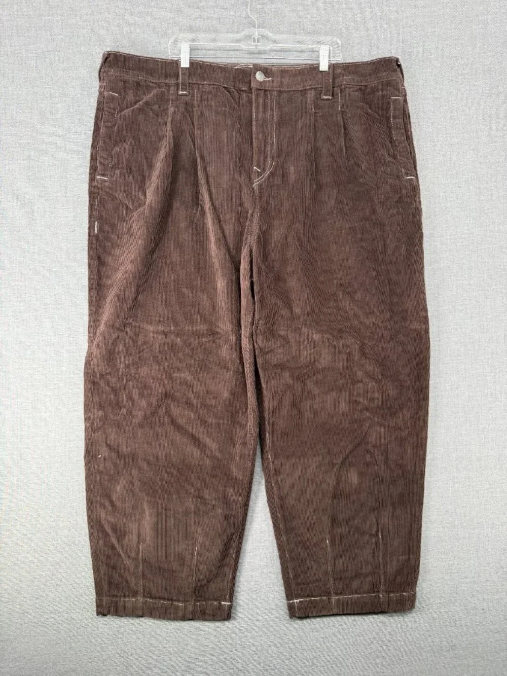 True Religion Danny Barrel Corduroy Straight Leg Pants 46x27 Flap Pockets